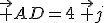 \vec AD=4\,\vec j