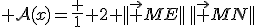 {\cal A}(x)=\frac 1 2 ||\vec {ME}||\,||\vec {MN}||