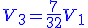 {\color{Blue}V_3 = \frac{7}{32} V_1}