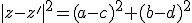 |z-z'|^2=(a-c)^2+(b-d)^2