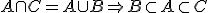  A\cap C = A\cup B \Right B \subset A \subset C