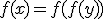 \exists y \in E ; f(x) = f(f(y))