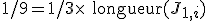 1/9 = 1/3 \times \mbox{ longueur}(J_{1,i})