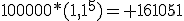 100000*(1,1^5)= 161051