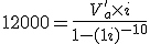 12000 = \frac{V_a'\times i}{1-(1+i)^{-10}}