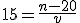15 = \frac{n-20}{v}