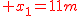 2$\red x_1=11m