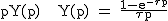 2$\rm pY(p) + Y(p) = \frac{1-e^{-\tau p}}{\tau p}