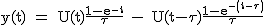 2$\rm y(t) = U(t)\frac{1-e^{-t}}{\tau} - U(t-\tau)\frac{1-e^{-(t-\tau)}}{\tau}