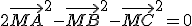 2\vec{MA}^2-\vec{MB}^2-\vec{MC}^2=0
