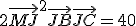 2\vec{MJ}^2 + \vec{JB} + \vec{JC} = 40