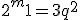 2^m+1 = 3q^2