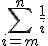 3$\Bigsum_{i=m}^n\fr1i