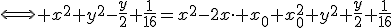 3$\Longleftrightarrow x^2+y^2-\frac{y}{2}+\frac{1}{16}=x^2-2x\cdot x_0+x_0^2+y^2+\frac{y}{2}+\frac{1}{16}