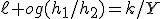3$\ell og(h_1/h_2)=k/Y