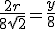 3$\frac{2r}{8\sqrt{2}}=\frac{y}{8}