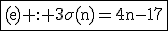 3$\rm\fbox{(e) : 3\sigma(n)=4n-17