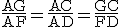 3$\rm\fr{AG}{AF}=\fr{AC}{AD}=\fr{GC}{FD}