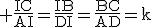 3$\rm \frac{IC}{AI}=\frac{IB}{DI}=\frac{BC}{AD}=k