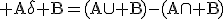 3$\rm A\delta B=(A\cup B)-(A\cap B)