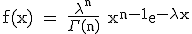 3$\rm f(x) = \frac{\lambda^n}{\Gamma(n)} x^{n-1}e^{-\lambda x}