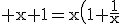 3$\rm x+1=x\(1+\frac{1}{x}\)