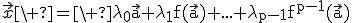 3$\vec{x}\ =\ \rm{\lambda_0\vec{a}+\lambda_1f(\vec{a})+...+\lambda_{p-1}f^{p-1}(\vec{a})
