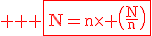 3$ \rm \red \fbox{N=n\times \(\frac{N}{n}\)}