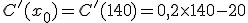 3$ C'(x_0) = C'(140) = 0,2 \times 140 - 20