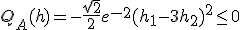3$ Q_A(h) = -\frac{\sqrt{2}}{2} e^{-2} (h_1-3h_2)^2 \leq 0