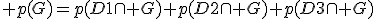 3$ p(G)=p(D1\cap G)+p(D2\cap G)+p(D3\cap G)