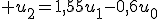 3$ u_2=1,55u_1-0,6u_0