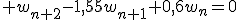 3$ w_{n+2}-1,55w_{n+1}+0,6w_n=0