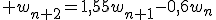 3$ w_{n+2}=1,55w_{n+1}-0,6w_n