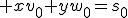 3$ xv_0+yw_0=s_0