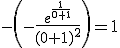 3$-\(-\fr{e^{\fr{1}{0+1}}}{(0+1)^2}\)=1