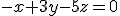 3$-x+3y-5z=0