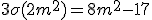 3$3\sigma(2m^2) = 8m^2 - 17