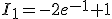 3$I_1=-2e^{-1}+1