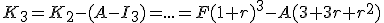 3$K_3=K_2-(A-I_3)=...=F(1+r)^3-A(3+3r+r^2)