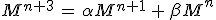 3$M^{n+3}\,=\,\alphaM^{n+1}\,+\,\betaM^n
