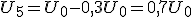 3$U_5=U_0-0,3U_0=0,7U_0