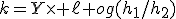 3$k=Y\times \ell og(h_1/h_2)