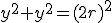 3$y^2+y^2=(2r)^2