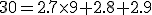 30=2.7\times9+2.8+2.9