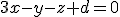 3x-y-z+d=0