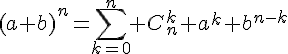 4$(a+b)^n=\sum_{k=0}^n C_n^k a^k b^{n-k}