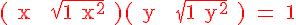 4$ \textrm \red ( x + \sqrt{1+x^2} )( y + \sqrt{1+y^2} ) = 1