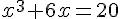4$x^3+6x=20
