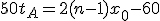 50t_A=2(n-1)x_0-60